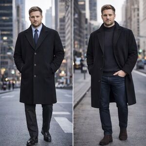 Vintage Cricketeer 100% Cashmere Men’s Black Overcoat Lion Store Toledo